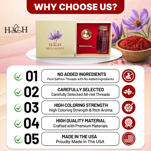 Super Negin Saffron Threads, Premium Grade A Saffron Spice, Long Red Stigmas for Rice, Tea, Paella, Risotto and Desserts – Rich Color and Aroma (2g)